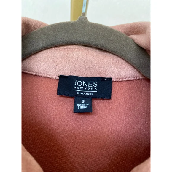 Jones New York Signature Shacket Blush Pink Button Up Soft Quiet Luxury Parisian - Picture 5 of 7